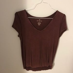 Maroon cropped T-shirt